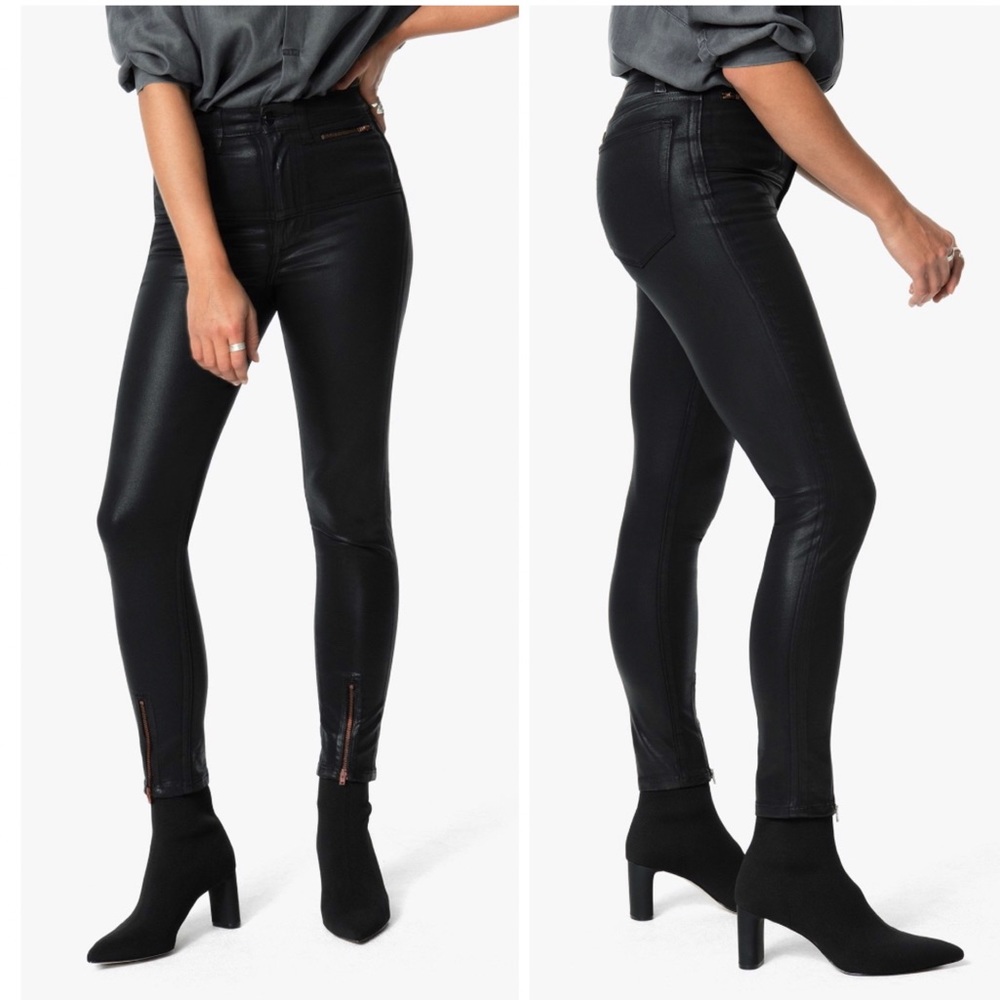 Joe's Jeans Coated Ankle Zip Jeans Black NWT
